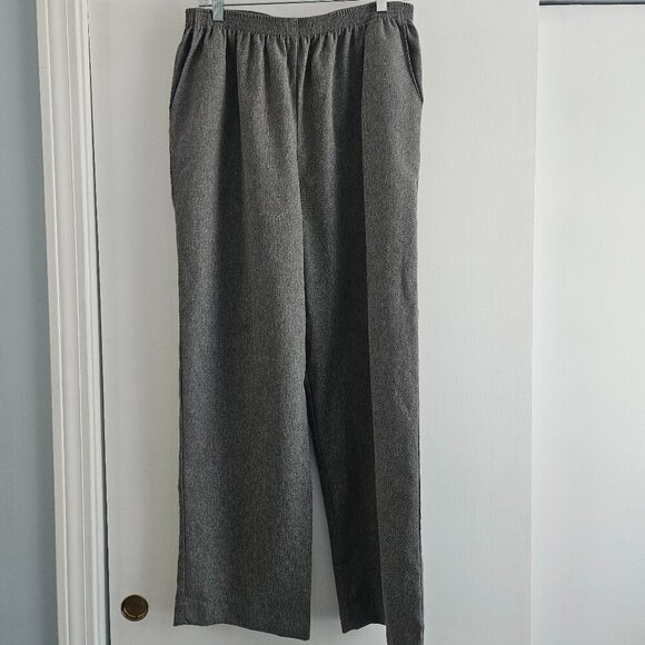 Alfred Dunner Elastic Waist Gray 16 Proportioned Dress Pants - Picture 1 of 7